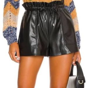 Majorelle faux leather shorts